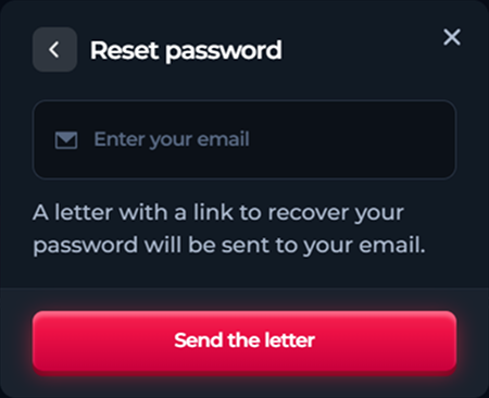 forgot-password Reset password form with email